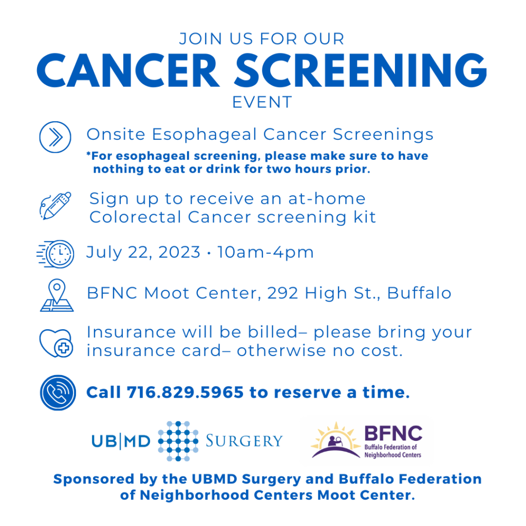 Esophageal and colorectal cancer community screening event